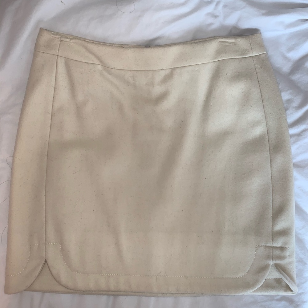 Preppy IVORY J. CREW WOOL holiday MINI SKIRT